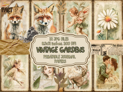 Vintage Gardens Journal Pages (P7) Antique Stationery - Wonders Artist