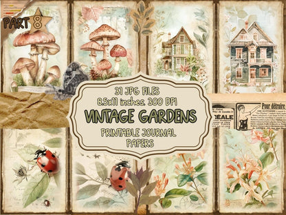 Vintage Gardens Journal Pages (P8) Antique Stationery - Wonders Artist