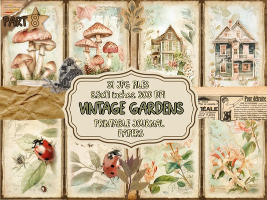 Vintage Gardens Journal Pages (P8) Antique Stationery - Wonders Artist