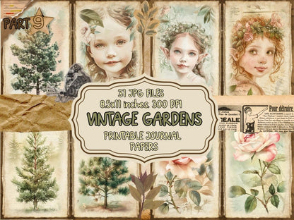 Vintage Gardens Journal Pages (P9) Antique Stationery - Wonders Artist