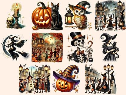 Vintage Halloween (P2) Clipart Antique Halloween - Wonders Artist