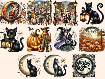 Vintage Halloween (P3) Clipart Antique Halloween - Wonders Artist