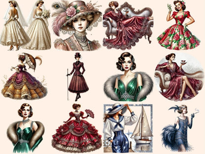 Vintage Ladies Clipart Antique Ladies PNG - Wonders Artist