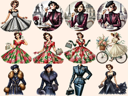 Vintage Ladies (P2) Clipart Antique Ladies PNG - Wonders Artist