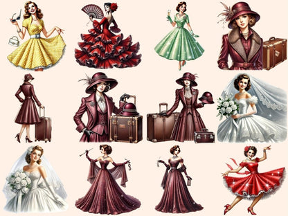 Vintage Ladies (P3) Clipart Antique Ladies PNG - Wonders Artist