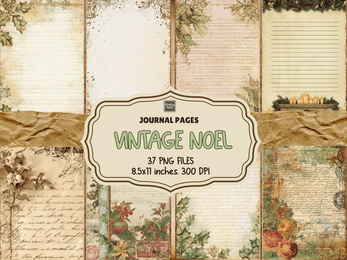 Vintage Noel Journal Pages All Bundles Journal Pages new bundles all - WondersArtist