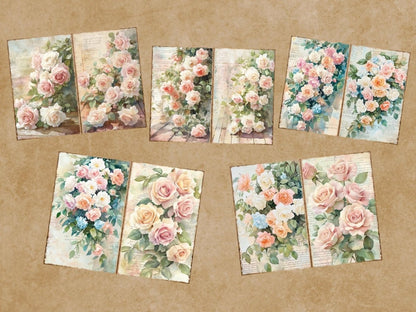 Vintage Roses Journal Pages (P1) Antique Rose Journal - Wonders Artist