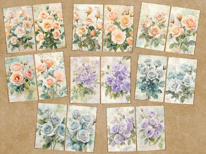 Vintage Roses Journal Pages (P1) Antique Rose Journal - Wonders Artist