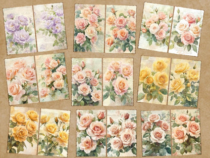 Vintage Roses Journal Pages (P1) Antique Rose Journal - Wonders Artist