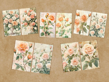 Vintage Roses Journal Pages (P2) Antique Rose Journal - Wonders Artist