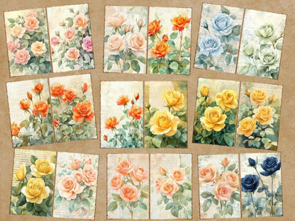Vintage Roses Journal Pages (P3) Antique Rose Journal - Wonders Artist