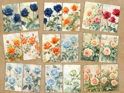 Vintage Roses Journal Pages (P3) Antique Rose Journal - Wonders Artist