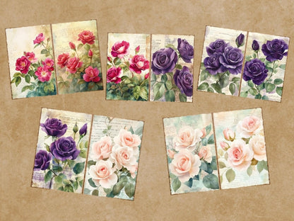 Vintage Roses Journal Pages (P3) Antique Rose Journal - Wonders Artist