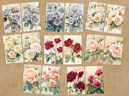 Vintage Roses Journal Pages (P3) Antique Rose Journal - Wonders Artist