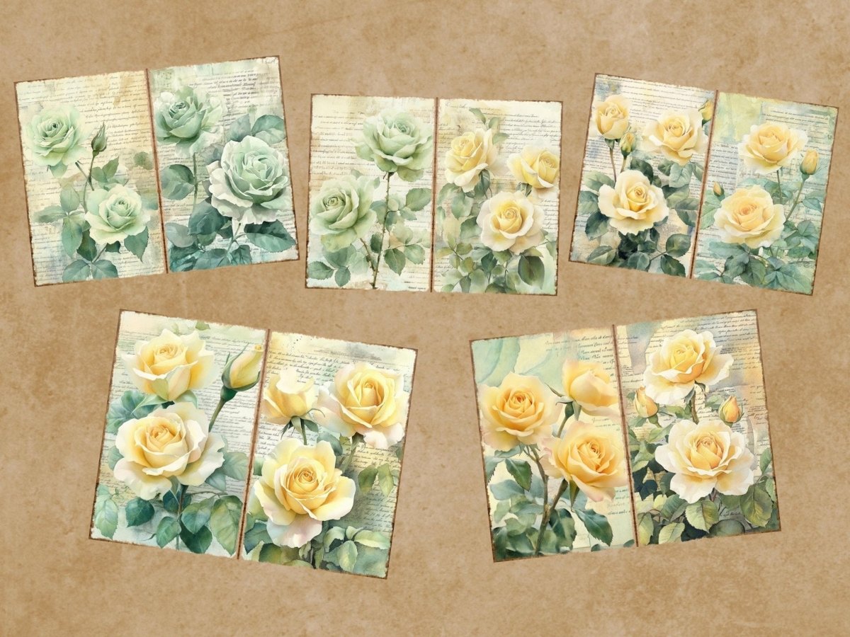 Vintage Roses Journal Pages (P4) Antique Rose Journal - Wonders Artist