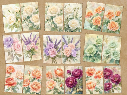 Vintage Roses Journal Pages (P4) Antique Rose Journal - Wonders Artist