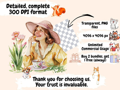 Vintage Spring Watercolor Clipart retro spring clipart - Wonders Artist