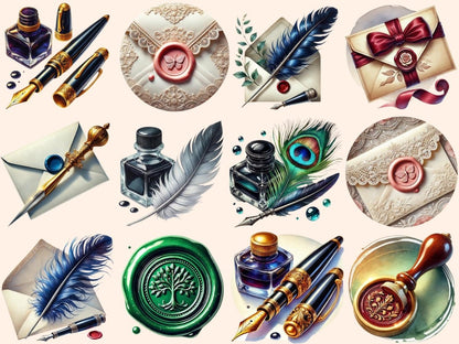 Vintage Stationery Clipart stationery art - Wonders Artist