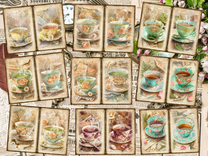 Vintage Tea Journal Pages Antique Tea Pages - Wonders Artist