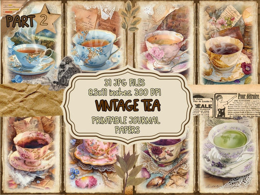 Vintage Tea Journal Pages (P2) Antique Tea Pages - Wonders Artist