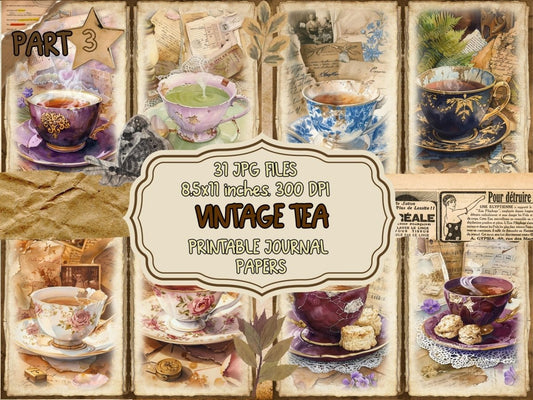 Vintage Tea Journal Pages (P3) Antique Tea Pages - Wonders Artist