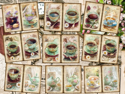 Vintage Tea Journal Pages (P4) Antique Tea Pages - Wonders Artist