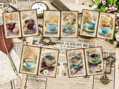 Vintage Tea Journal Pages (P4) - High - Quality Instant Digital Download for Creative Projects