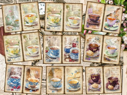 Vintage Tea Journal Pages (P4) Antique Tea Pages - Wonders Artist
