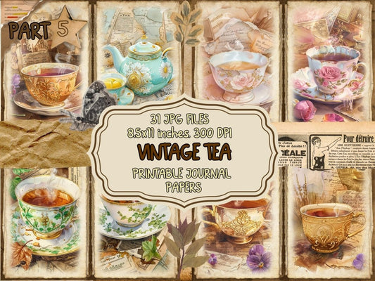 Vintage Tea Journal Pages (P5) Antique Tea Pages - Wonders Artist