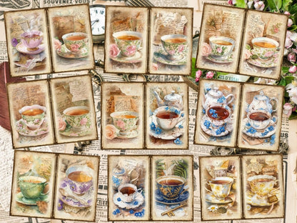 Vintage Tea Journal Pages (P6) Antique Tea Pages - Wonders Artist