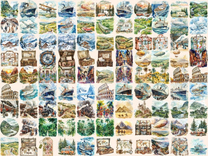 Vintage Travel Watercolor Clipart old travel clipart - Wonders Artist