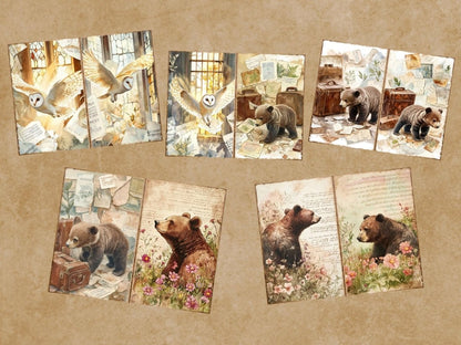 Vintage Woodland Journal Pages (P1) Antique Woodland Kit - Wonders Artist