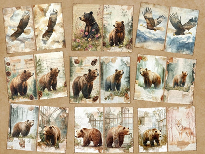 Vintage Woodland Journal Pages (P1) Antique Woodland Kit - Wonders Artist