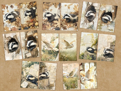 Vintage Woodland Journal Pages (P1) Antique Woodland Kit - Wonders Artist