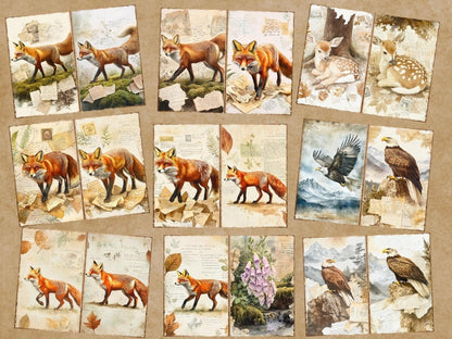 Vintage Woodland Journal Pages (P2) Antique Woodland Kit - Wonders Artist