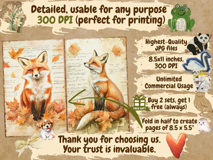 Vintage Woodland Journal Pages (P5) Antique Woodland Kit - Wonders Artist