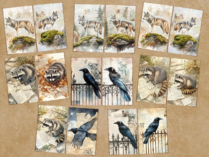 Vintage Woodland Journal Pages (P6) Antique Woodland Kit - Wonders Artist