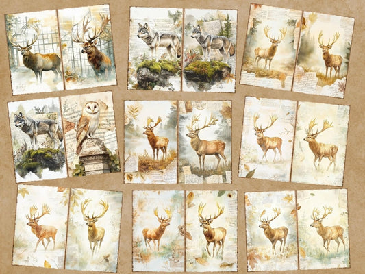 Vintage Woodland Journal Pages (P6)