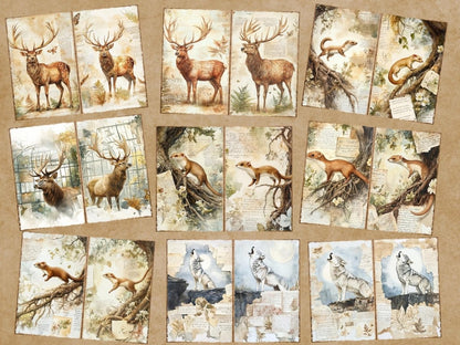 Vintage Woodland Journal Pages (P6) Antique Woodland Kit - Wonders Artist