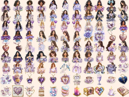 Violet Daydreams Watercolor Clipart botanical violet png - Wonders Artist