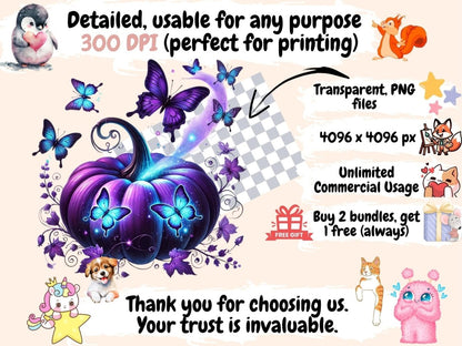 Violet Pumpkins Clipart Autumn Pumpkins - Wonders Artist