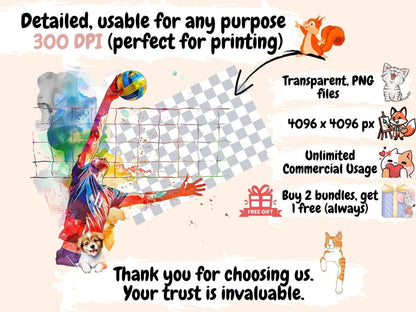 Volleyball Watercolor Clipart beach sport clipart - Wonders Artist