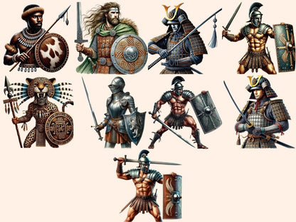 Warriors Clipart battle design - Wonders Artist