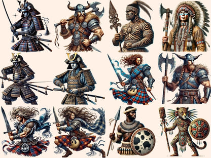 Warriors Clipart battle design - Wonders Artist