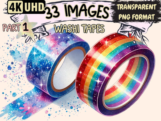 Washi Tapes Clipart - High - Quality Instant Digital Download for Creative Projects