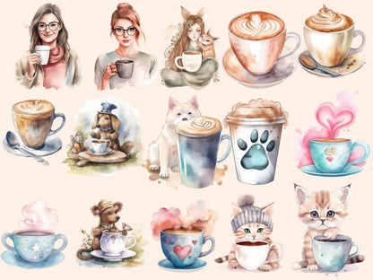 Watercolor Coffee 39 Clipart barista clipart - Wonders Artist