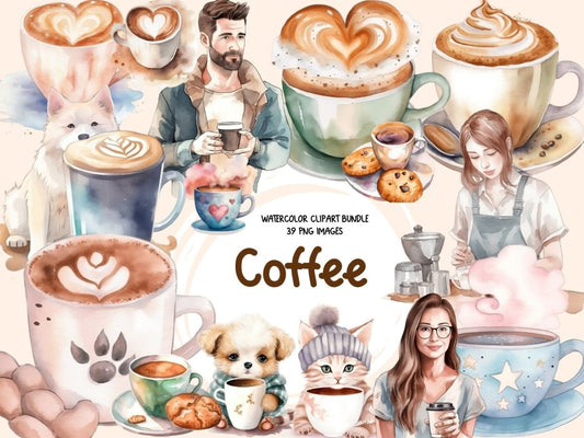 Watercolor Coffee 39 Clipart barista clipart - Wonders Artist