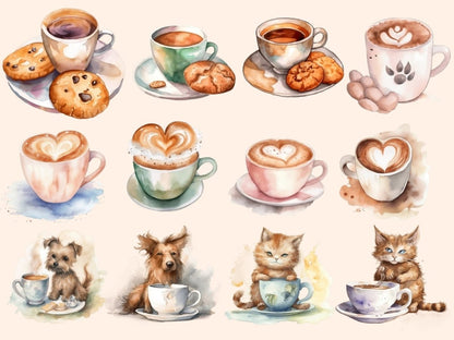 Watercolor Coffee 39 Clipart barista clipart - Wonders Artist
