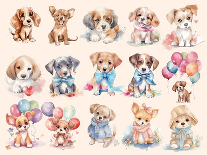 Watercolor Puppies Clipart animals clipart - Wonders Artist