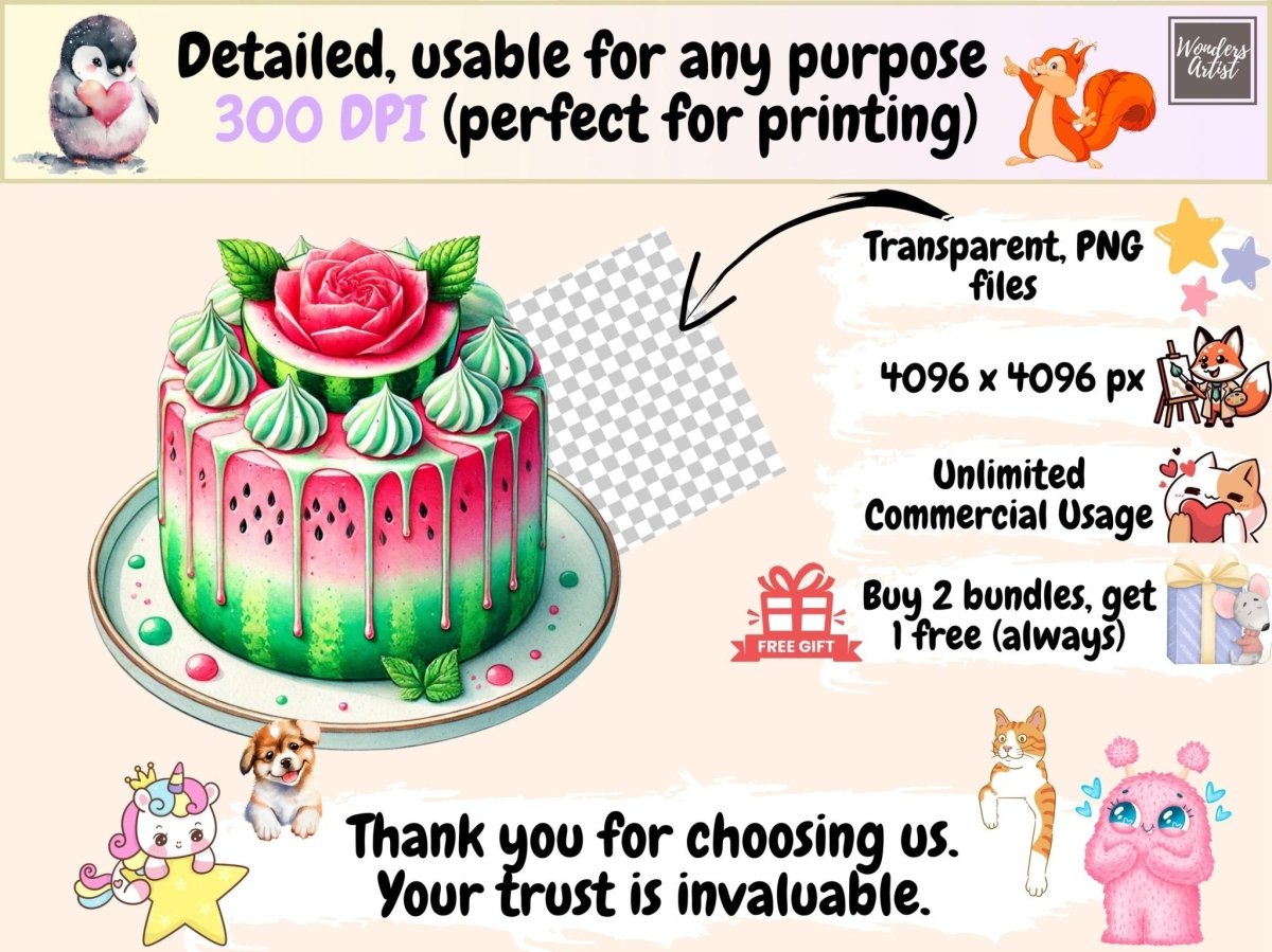 Watermelon Cakes Clipart cake clipart cake images cupcake clipart - WondersArtist